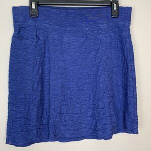 Toad & Co Samba Wave Short Skirt Size S Navy Blue Textured Stripe Pull On